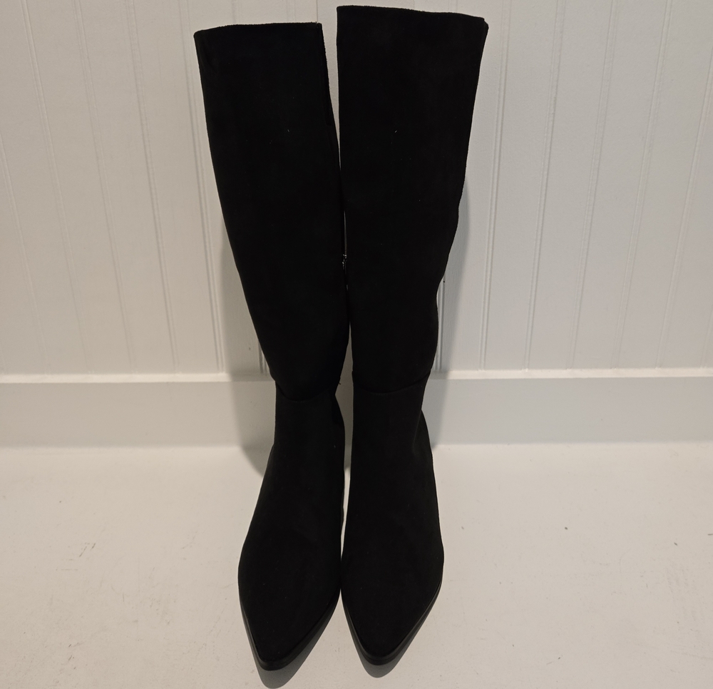 Black Women's Knee-High Pointed Toe Boots